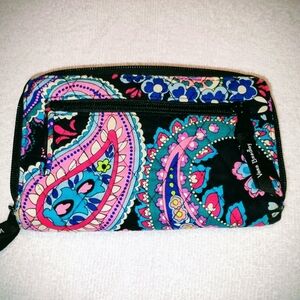 Vera Bradley Turnlock Wallet Paisley Petal Floral Excellent Condition